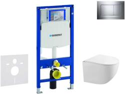 Geberit Duofix - Falsík alatti szerelési rendszer, Gaia WC és softclose ülőke, Sigma30 nyomógomb, króm/króm matt SANI11CA1127 (SANI11CA1127)