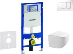 Geberit Duofix - Falsík alatti szerelési rendszer, Gaia WC és softclose ülőkével, Sigma30 gomb, fehér/króm SANI11CA3119 (SANI11CA3119)