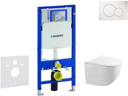 Geberit Duofix - Falsík alatti szerelési rendszer, Gaia WC és softclose ülőke, gombos Sigma01, alpesi fehér SANI11CA3117 (SANI11CA3117)