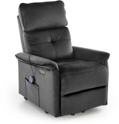 Halmar SEMIR 2 elektromos relax fotel, emelő- és masszázs funkcióval, szín: fekete