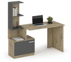 Halmar MISO íróasztal, szín: grafit/artisan tölgy - sprintbutor