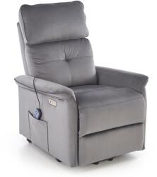 Halmar SEMIR 2 elektromos relax fotel, emelő- és masszázs funkcióval, szín: szürke