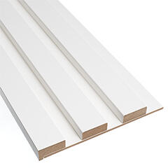 MDF Deco Fa hatású lamella, falburkolat - széles lamellával (275cm x 15.3cm x 1.5cm) - Indító elem, alpesi fehér (NEW-132-153-4400-4400)