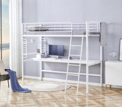 Halmar DOLCE emeletes ágy íróasztallal és rendszerezővel, szín: fehér - smartbutor