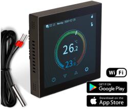 WENTOREX Control FE-1 WiFi érintőképernyős szobatermosztát padlóhőmérséklet érzékelővel elektromos padlófűtéshez (16A) - e-futesbolt
