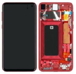 Samsung G970 Galaxy S10e 2019 Előlap Keret+LCD Kijelző+Érintőpanel, Rózsaszín, Rose, Flamingo Pink (GH82-18852D, GH82-18836D) Service Pack