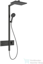 Hansgrohe RAINDANCE ALIVE Q Puro Showerpipe 210/340 2 jet termosztátos zuhanyrendszer, szálcsiszolt fekete króm 24590340 (24590340)