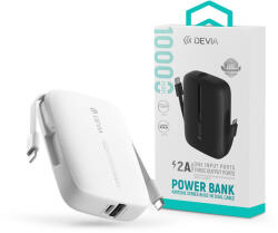 DEVIA Kintone Series - USB + Type-C - powerbank + Type-C/Lightning kábel - 10.000 mAh - fehér (ST387555)