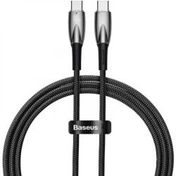 USB Type-C töltő- és adatkábel, USB Type-C, 100 cm, 5000 mA, 100W, törésgátlóval, gyorstöltés, PD, Baseus Glimmer, CADH000701, fekete - csontosteam