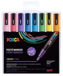uni Dekormarker készlet, 0, 9-1, 3 mm, UNI "Posca PC-3ML", 8 különböző csillogó szín (TUPC3MLCSKL) - tintasziget