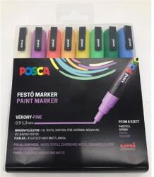uni Dekormarker készlet, 0, 9-1, 3 mm, UNI "Posca PC-3M", 8 különböző pasztell szín (TUPC3MPASZTELL) - tintasziget