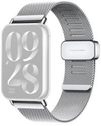 Xiaomi Mi Smart Band 8 Pro / Redmi Watch 4, fém pótszíj, mágneses zár, milánói stílus, Xiaomi Milanese Quick Release, ezüst, gyári