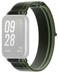 Xiaomi Mi Smart Band 8 Pro / Redmi Watch 4, textíl pótszíj, nylon, állítható, csíkos, Xiaomi Braided Quick Release, sötétzöld/zöld, gyári