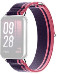 Xiaomi Mi Smart Band 8 Pro / Redmi Watch 4, textíl pótszíj, nylon, állítható, csíkos, Xiaomi Braided Quick Release, lila/rózsaszín, gyári