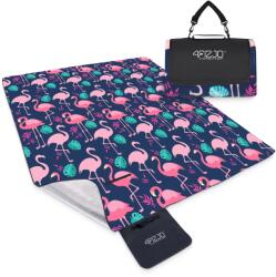 4FIZJO Pătură de picnic pentru plajă cu izolație 200 x 200 cm flamingi Patura