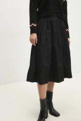 Answear. LAB pamut szoknya fekete, midi, harang alakú - fekete L - answear - 15 990 Ft