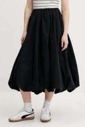 Abercrombie & Fitch pamut szoknya fekete, midi, harang alakú, KI143-5070 - fekete XS