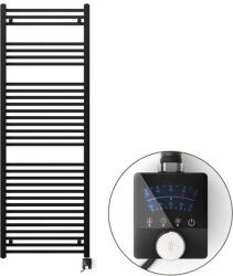 Welland Welland Lux fekete elektromos törölközőszárító design radiátor 600 x 1600mm digitális termosztáttal | Készletről gyors kiszállítással. ES+AF (ES1600600BL-AF13J1-800W)