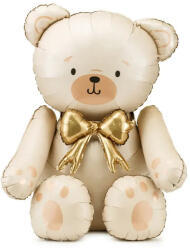 PartyDeco S. r. o Fólia léggömb, krém színű maci, ülő, 75 X 112 cm