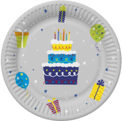 Pol-Mak Happy Birthday Gifts and Garlands papírtányér 8 db-os 18 cm PKK760791 (PKK760791)