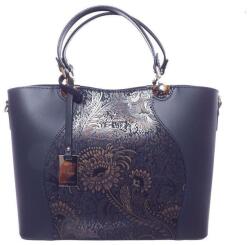  Kék bőr női táska (BOR020)