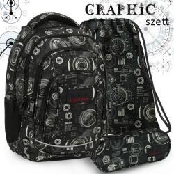 DERFORM BackUp ergonomikus iskolatáska, hátizsák SZETT - Graphic (PLB5A39/SZETT)