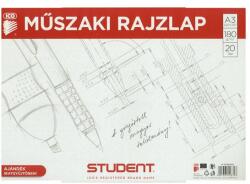 ICO Student rajzpapír, műszaki rajzlap csomag (dipa), 180 g - A3, 20 db