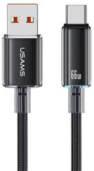 USAMS CLOUD SERIES adatkábel (USB - Type-C, 6A, gyorstöltő, 120cm) FEKETE (SJ658USB01)