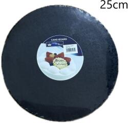  Kör alakú Tortadob - Fekete (25 cm) Virágmintával