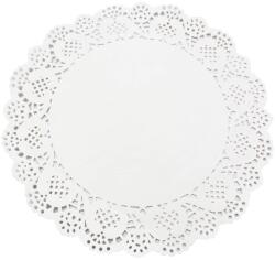 Fehér tortacsipke kerek 20, 5 cm 20db/csomag