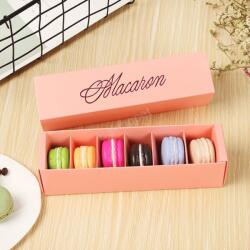  Macaron doboz barack színű 6 részes-10 darab