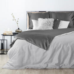  Nova3 pamut-szatén kétoldalas ágyneműhuzat Ezüst/acélszürke 220x200 cm - 70x80 cm 2db (383266)