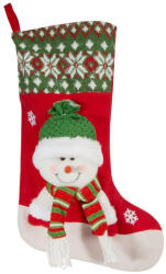 Brightenzi Snow4 mikulás csizma varrott hóember figurával Piros 50 cm (HS416853)