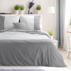 Novad kétszínű pamut ágyneműhuzat Fehér/acélszürke 220x200 cm - 70x80 cm 2db (402867)