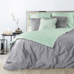 Nova3 pamut-szatén kétoldalas ágyneműhuzat Menta/ezüst 220x200 cm - 70x80 cm 2db (383166)