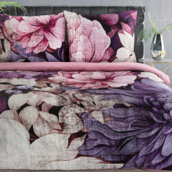 Brightenzi Reina23 fodrokkal díszített pamut-szatén ágyneműhuzat Ibolyalila 220x200 cm - 70x80 cm 2db (HS452025)