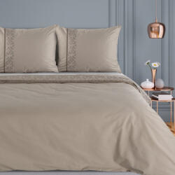  Reina26 pamut ágyneműhuzat elegáns hímzéssel Világosbarna 220x200 cm - 70x80 cm 2db (452580)