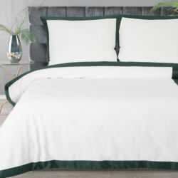  Reina23 fodrokkal díszített pamut-szatén ágyneműhuzat Fehér/zöld 220x200 cm - 70x80 cm 2db (440339)