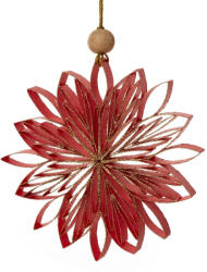  Quilling technikával készült papírdísz 84 Piros 12x12 cm (429799)