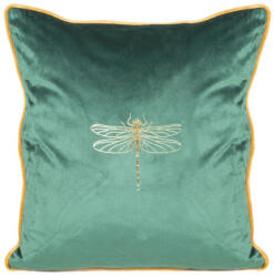  Lori bársony párnahuzat Sötétzöld/arany 45x45 cm (381904)