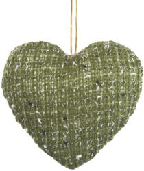  Irina szív alakú akasztós karácsonyfadísz Zöld 3x9x10 cm (224192)