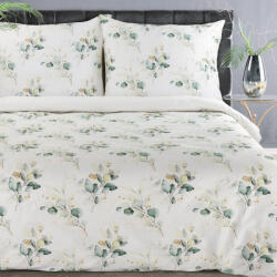  Diva21 pamut-szatén ágyneműhuzat Fehér/sötét menta 220x200 cm - 70x80 cm 2db (451830)