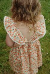 Konges Sløjd gyerek pamutruha VERBENA DRESS GOTS narancssárga, mini, harang alakú, KS102296 - narancssárga 104