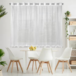  Ellie fényes mikrohálós fényáteresztő függöny hímzéssel Fehér 350x145 cm (418381)