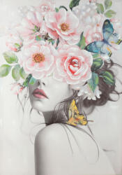 Női portré modern falikép 461b Rózsaszín 70x100 cm (390893)