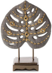  Kali monstera levél figura Ezüst/arany 19x7x27 cm (395273)