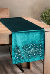Brightenzi Royal2 bársony asztali futó Sötét türkiz 35x220 cm (HS390312)