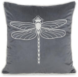  Szitakötős bársony párnahuzat Grafit 45x45 cm (435568)
