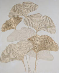 Ginkgo leveles kézzel festett modern falikép 496 Arany 80x100 cm (408518)