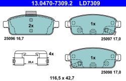 ATE Set placute frana, frana disc ATE 13.0470-7309.2 - fixbox